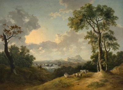 Landscape with a Waterfall by Abraham Pether